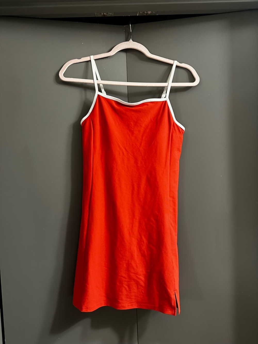 Old Navy Red Mini Slip Dress with White Trim